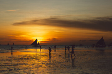 Boracay beach at sunset - Philippines