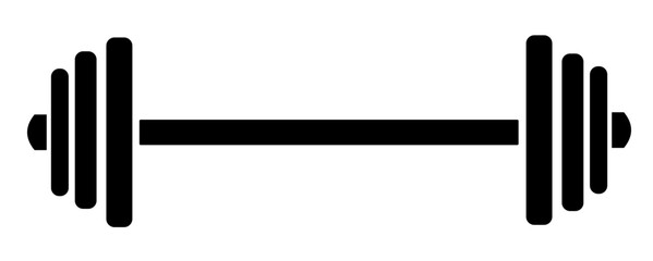 Solid black silhouette of a barbell or dumbbell for fitness