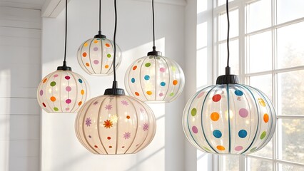 Colorful Polka Dot Pendant Lights