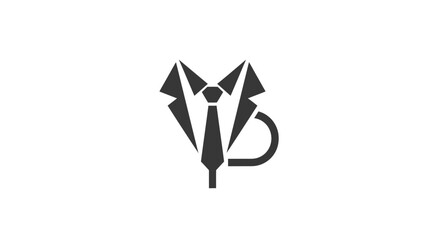 A minimalist logo combining a business suit and a coffee cup, representing professionalism and morning routine.