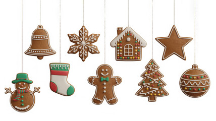seamless christmas border with gingerbread cookies
