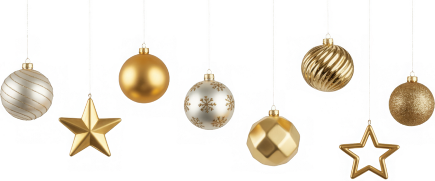 Golden Christmas balls

