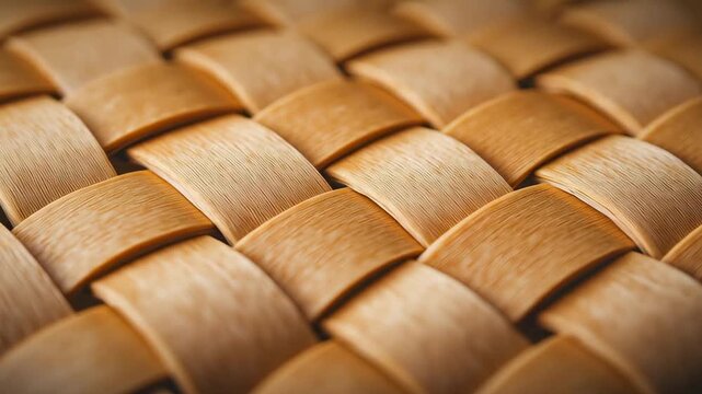 Woven Pattern Texture: A close-up view reveals an intricately woven pattern in natural, warm tones, showcasing the craftsmanship and texture.