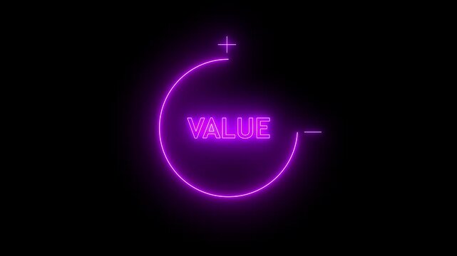 Download icon progress for increasing value added with magenta color neon line