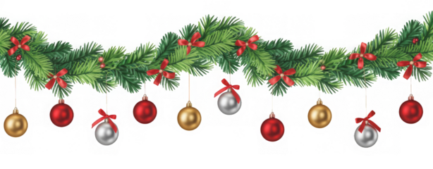 Christmas garland on white
