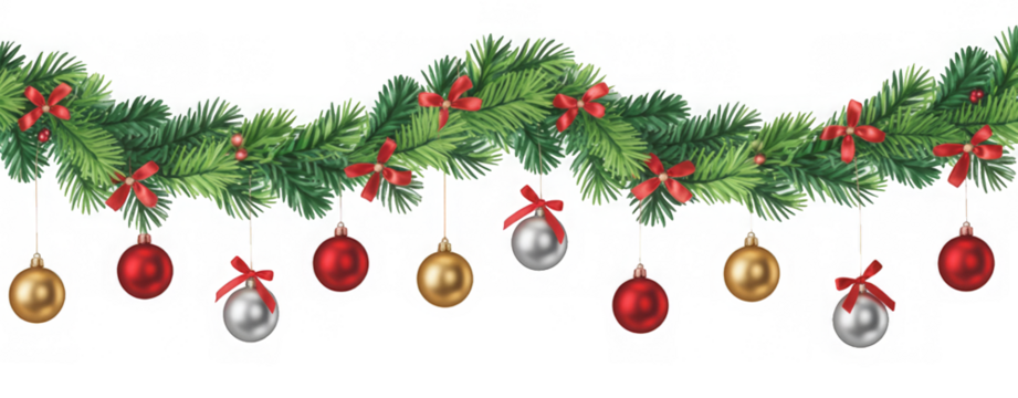 Christmas garland on white
