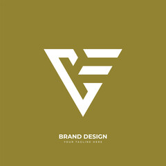Letter Cf or Fc simple monogram logo