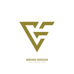 Letter Cf or Fc triangle simple unique monogram logo