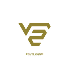 Letter V Z F abstract triangle typography logo