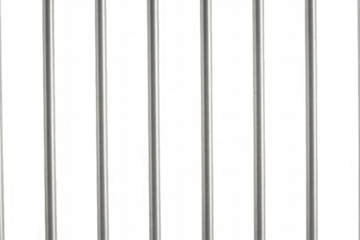 Illustration of realistic prison metal cell bars seamless pattern on transparent background
