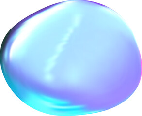 Obraz premium Futuristic Y2K chrome 3D blob with glossy liquid glow. Abstract metallic tones create a modern 3D chrome blob design.