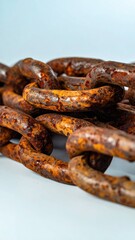 Fototapeta premium Rusty Metal Chain Link Abstract Close-up with Industrial Feel