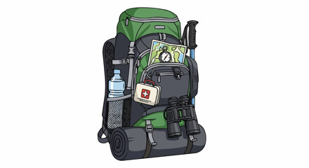 Hiking backpack equipped for adventure