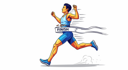 Obraz premium Runner crossing finish line