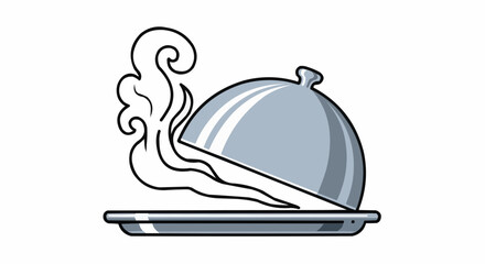 Steaming food platter.
