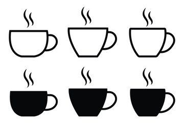 Obraz premium set of black vector various Coffee Mug Silhouette Design . Coffee Mug Silhouette 