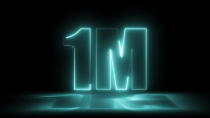 1M text animation with neon line