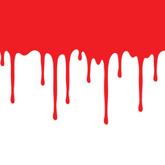 Red paint splashes and dripping liquid art illustration