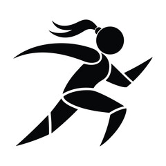 Female Runner Silhouette Sporty Figure Illustration Athletic Woman in Motion Design