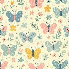 Beautiful Butterflies Butterly Collection Fly Insect Summer Cute Beauty Pollinator Colourful Flower Vector Print Design