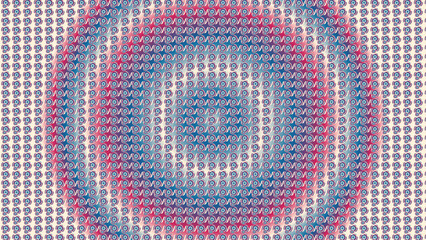 Abstract Blue and Pink Pattern with Eye-like Motifs for Textiles and Design