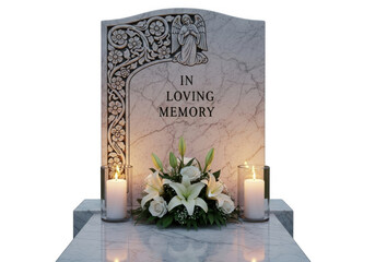 Memorial stone isolated on transparent background