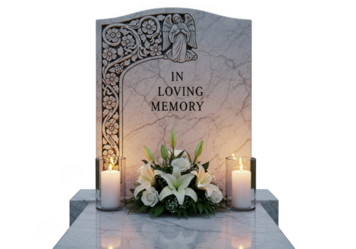 Memorial stone isolated on transparent background