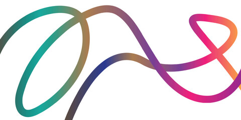 Abstract Color Gradient Lines Pattern. Vector Wave 3D Graphic Shapes with Gradient. Organic Rainbow Wavy Ribbons