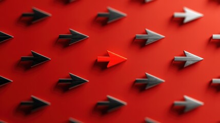 Silver arrows pattern with red anomaly