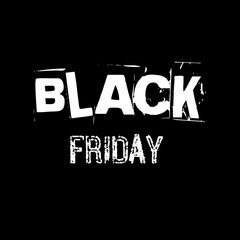 Bold Black Friday White Text on Grunge Background – Minimalist Sale Design