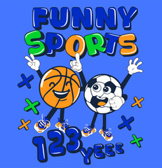 Obraz premium FUNNY SPORTS COLLEGE FRIENDS [Convertido].eps