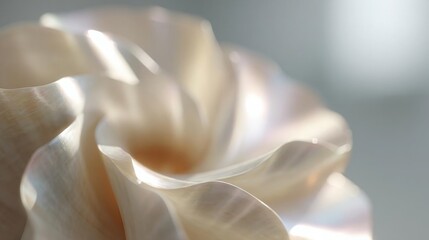 Obraz premium Close-up of a flower petal. the petal is a light beige color and has a smooth texture. the center of the petal has a small orange center, which is slightly darker than the surrounding petals.
