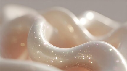 Close-up of a group of abstract shapes. the shapes are white and appear to be made of a smooth, glossy material.