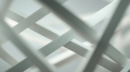 Close-up of a lattice-like structure. the lattice appears to be made up of multiple thin, white lines that are arranged in a diagonal pattern.