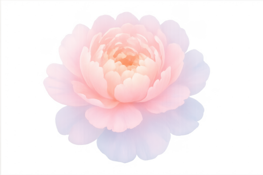 Delicate pink watercolor peony flower transparent background - Powered by Adobe