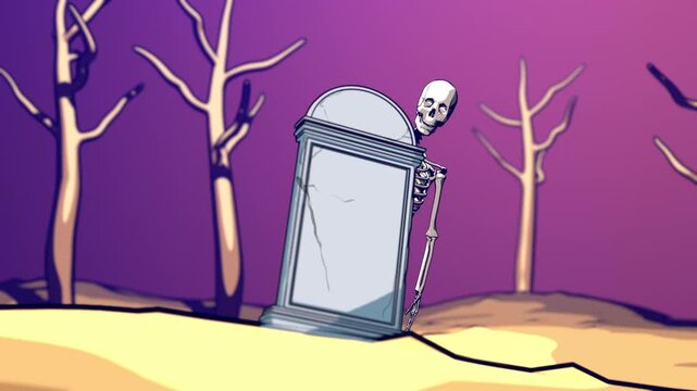 Cemetery Cartoon Background