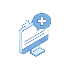 Obraz premium Online Medical Chat vector icon