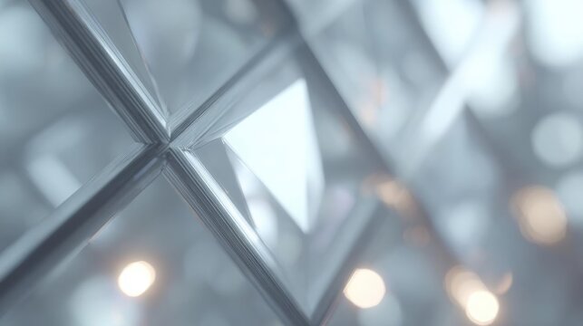 Close-up of a geometric pattern made up of multiple intersecting lines. the lines are arranged in a diamond shape, creating a sense of depth and dimension.