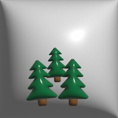 3D New Year trees