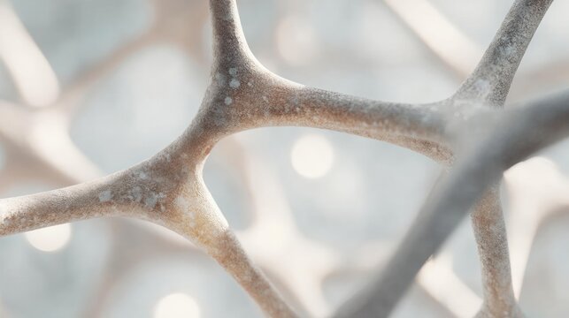 Close-up of a group of neurons. the neurons are arranged in a radial pattern, with each neuron having a unique shape and texture.