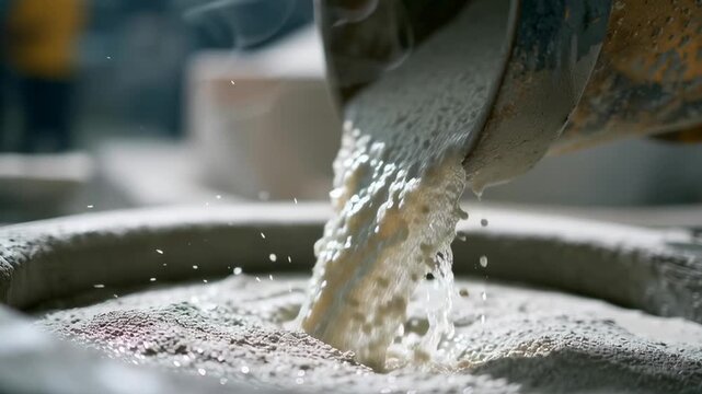 A white liquid is pouring out of a container. The liquid is white and he is a type of flour