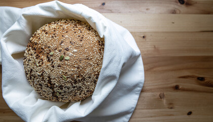Freshly Baked Multigrain Bread in Rustic Setting – Artisan Food Photography