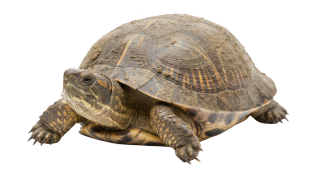 Eastern Box Turtle Isolated on White Background