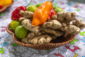 Vegetables and spices from Peruvian cuisin