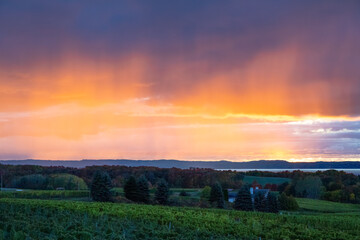 sunset through the mist