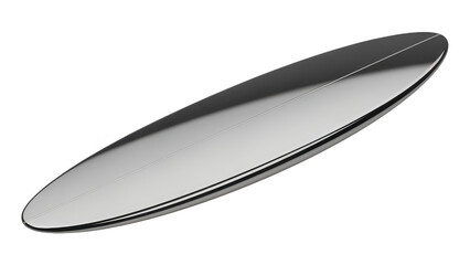 Sleek Silver Surfboard on White Background for Minimalist Design