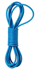 Blue Rope Coil on White Background