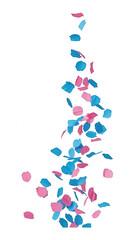 Falling Pink and Blue Confetti: Gender Reveal and Celebration