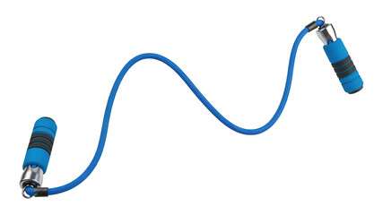 Blue Skipping Rope Isolated on White Background