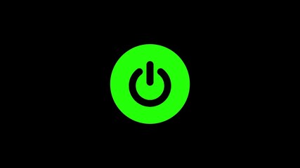 Power icon animation on a background.